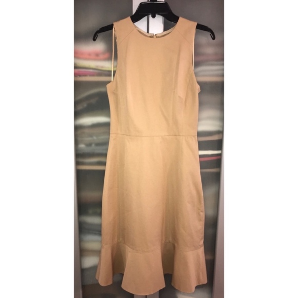 J Crew Ruffle Hem Dress in Stretch Cotton